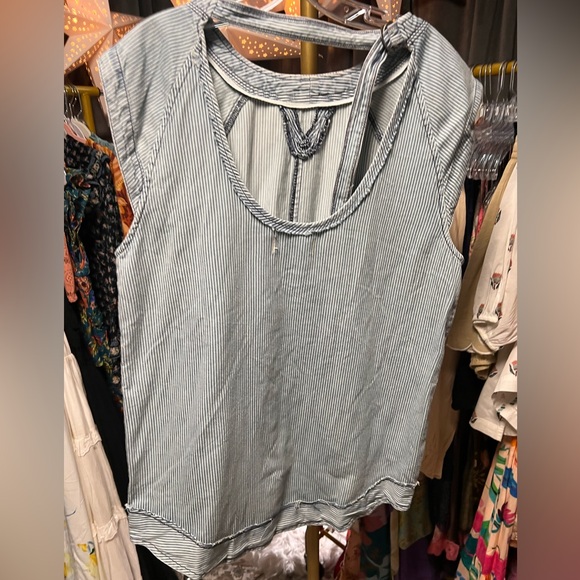 NWOT Free People We the Free Madison Railroad Stripe Tunic- Classic Wash - Picture 9 of 11